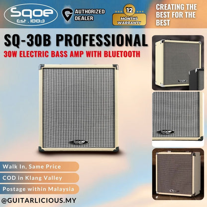 Sqoe SQ-30B Professional 30W Electric Bass Amp w Bluetooth ( SQ30B / SQ 30B )