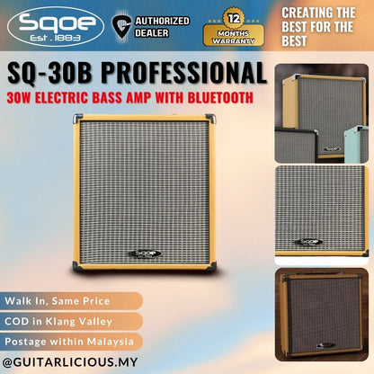 Sqoe SQ-30B Professional 30W Electric Bass Amp w Bluetooth ( SQ30B / SQ 30B )