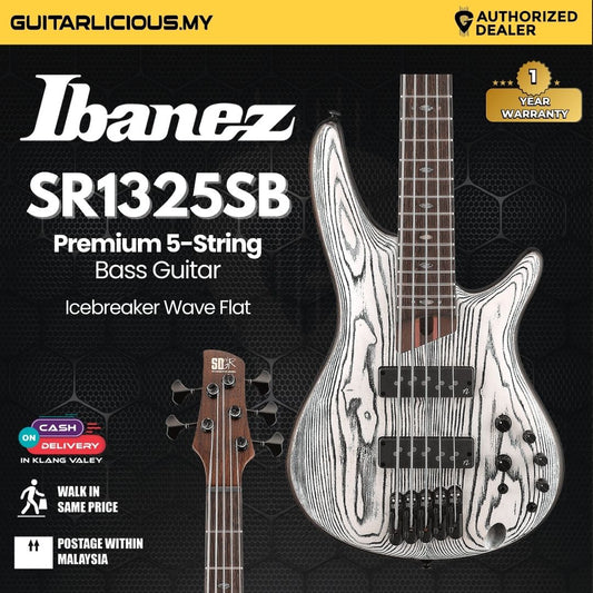 Ibanez SR1325SB-IVF Premium 5-String Bass Guitar - Icebreaker Wave Flat