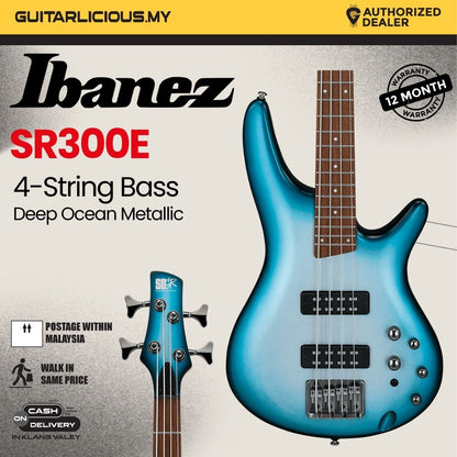 Ibanez SR300E 4 String Electric Bass Guitar - Deep Ocean Metallic
