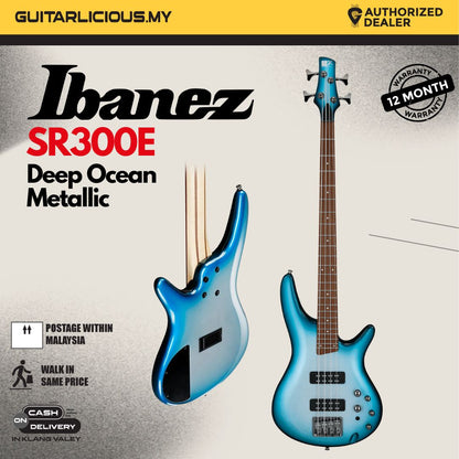Ibanez SR300E 4 String Electric Bass Guitar - Deep Ocean Metallic