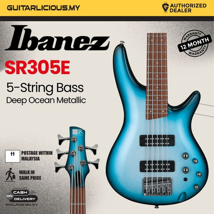 Ibanez SR305E 5 String Electric Bass Guitar - Deep Ocean Metallic ( SR305E-DOT )