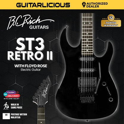 B.C. Rich ST3 Retro II with Floyd Rose Electric Guitar - Black (Coming Soon)