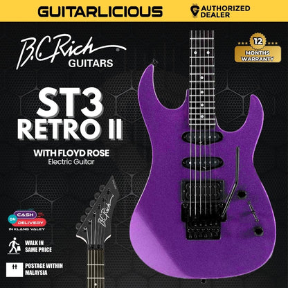 B.C. Rich ST3 Retro II with Floyd Rose Electric Guitar - Candy Purple (Coming Soon)