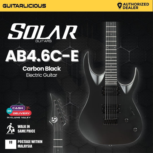 S by Solar AB4.6C Carbon Black Electric Guitar
