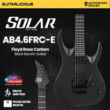 S by Solar AB4.6FRC Floyd Rose Carbon Black Electric Guitar