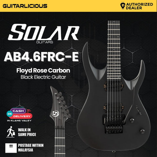 S by Solar AB4.6FRC Floyd Rose Carbon Black Electric Guitar