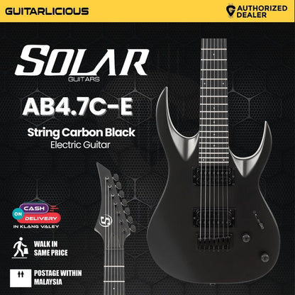 S by Solar AB4.7C 7 String Carbon Black Electric Guitar