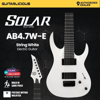 S by Solar AB7.4W 7 String White Electric Guitar
