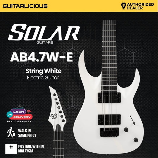 S by Solar AB7.4W 7 String White Electric Guitar