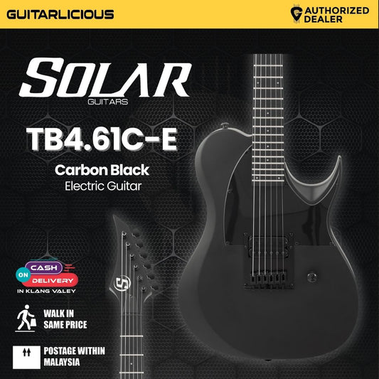 S by Solar TB4.61C Carbon Black Electric Guitar