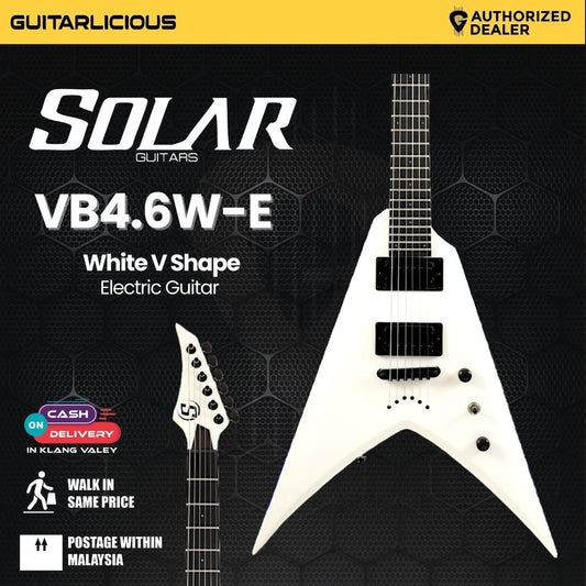 S by Solar VB4.6W White V Shape Electric Guitar