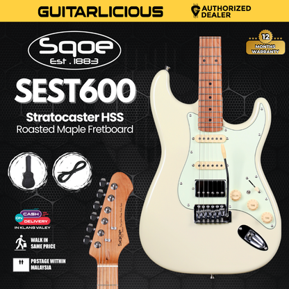 SQOE SEST600 Stratocaster Body HSS Electric Guitar, Roasted Maple Fretboard ( SEST / SEST-600 / ST 600 )