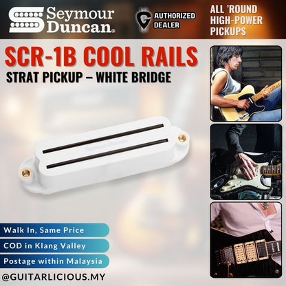 Seymour Duncan SCR-1B Cool Rails Strat Pickup - White Bridge (SCR-1B / SCR1B )