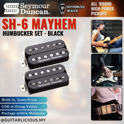 Seymour Duncan SH-6 Mayhem Humbucker Set - Black (SH-6 / SH6)