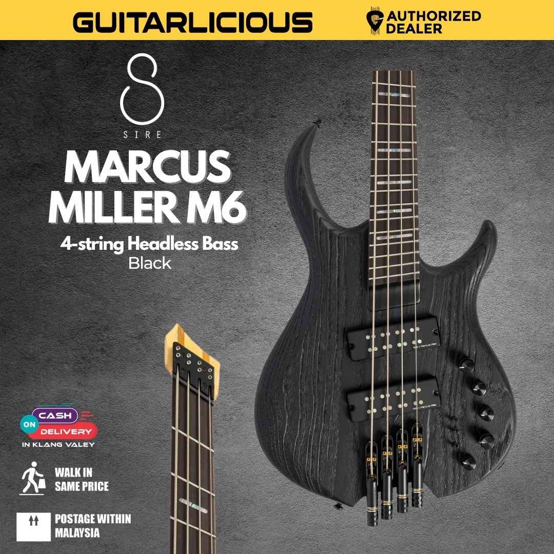 Sire Marcus Miller M6 4-string Headless Bass Guitar - Black