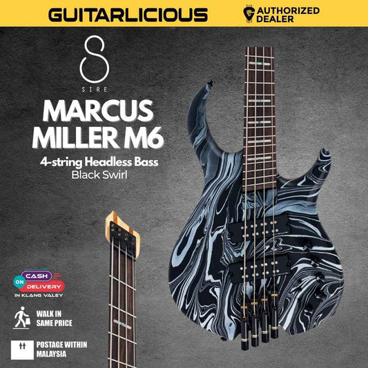 Sire Marcus Miller M6 4-string Headless Bass Guitar - Black Swirl