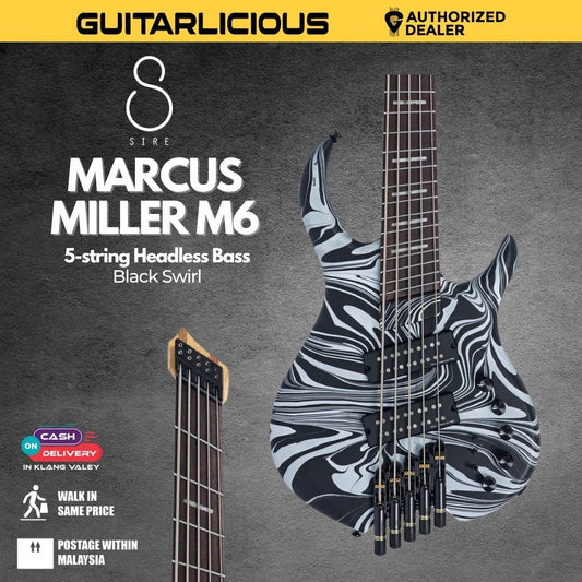 Sire Marcus Miller M6 5-string Headless Bass Guitar - Black Swirl