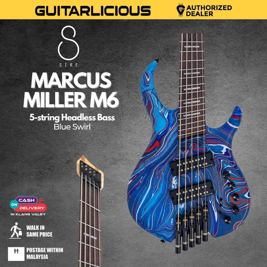 Sire Marcus Miller M6 5-string Headless Bass Guitar - Blue Swirl