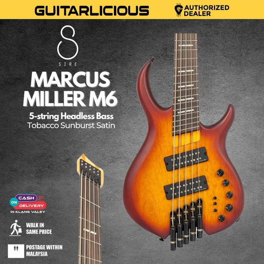 Sire Marcus Miller M6 5-string Headless Bass Guitar - Tobacco Sunburst Satin