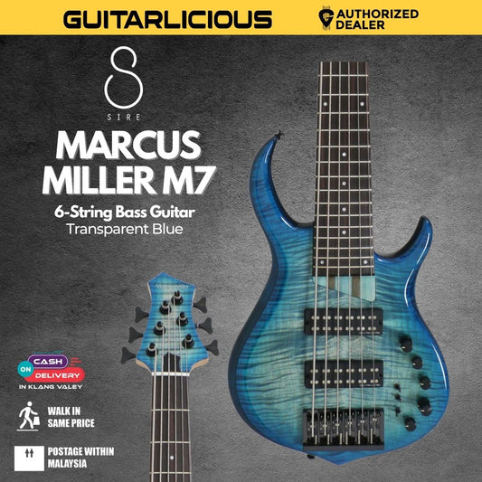 Sire Marcus Miller M7 6-String Bass Guitar - Transparent Blue