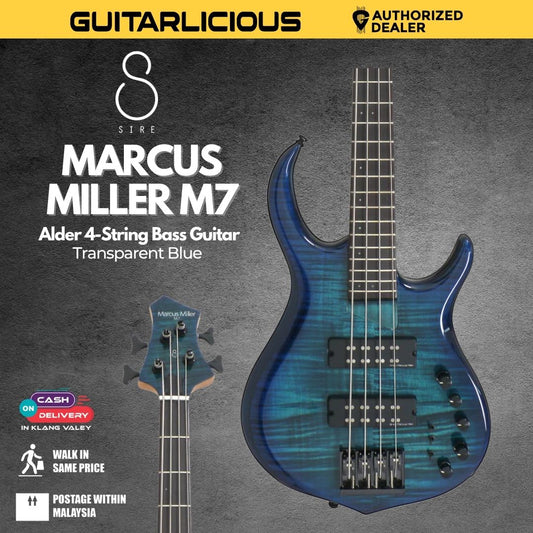 Sire Marcus Miller M7 Alder 4-String Bass Guitar - Transparent Blue
