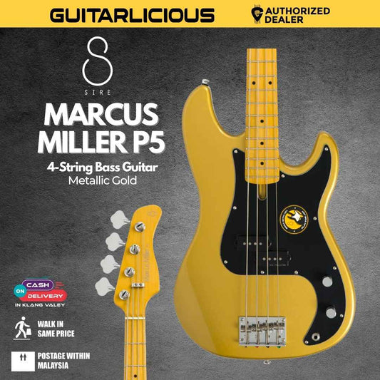 Sire Marcus MIller P5 4-String Bass Guitar - Metallic Gold