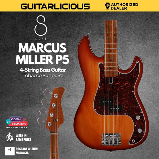 Sire Marcus MIller P5 4-String Bass Guitar - Tobacco Sunburst