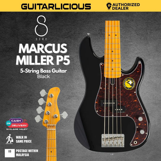 Sire Marcus MIller P5 5-String Bass Guitar - Black