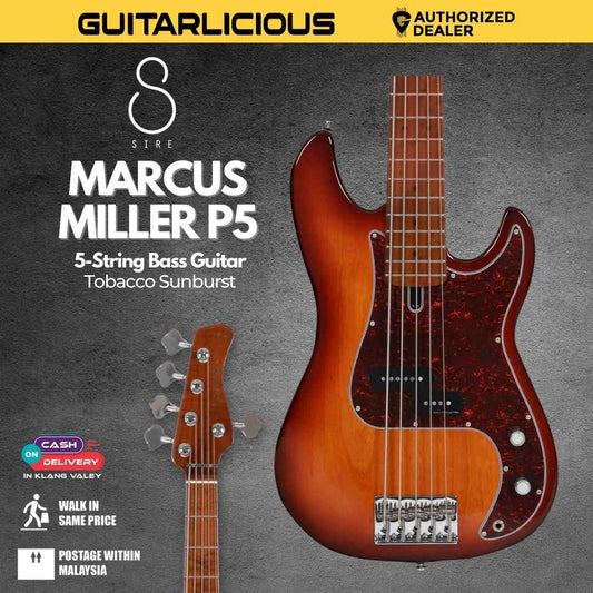Sire Marcus MIller P5 5-String Bass Guitar - Tobacco Sunburst