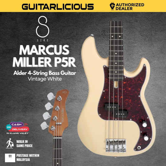 Sire Marcus Miller P5R Alder 4-String Bass Guitar - Vintage White
