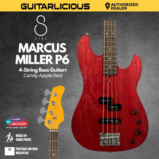 Sire Marcus Miller P6 4-String Bass Guitar - Candy Apple Red