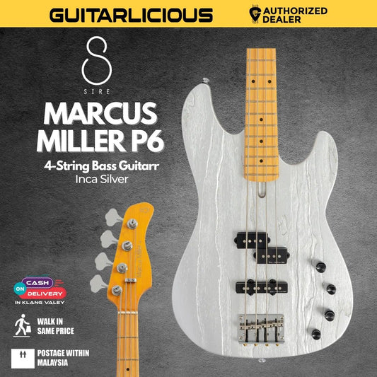 Sire Marcus Miller P6 4-String Bass Guitar - Inca Silver