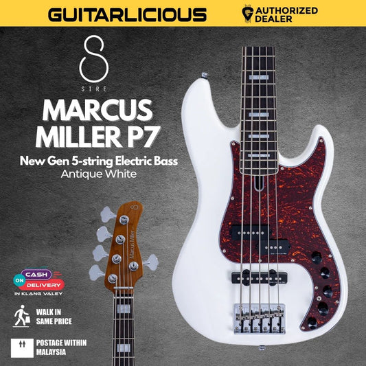 Sire Marcus Miller P7 New Gen 5-string Electric Bass Guitar - Antique White