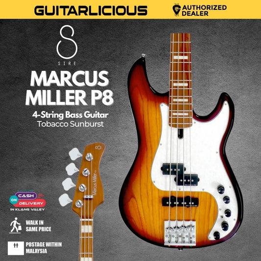 Sire Marcus Miller P8 4-String Bass Guitar - Tobacco Sunburst