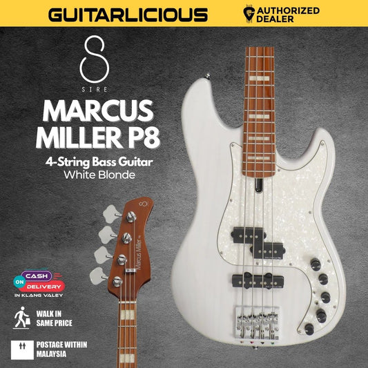 Sire Marcus Miller P8 4-String Bass Guitar - White Blonde