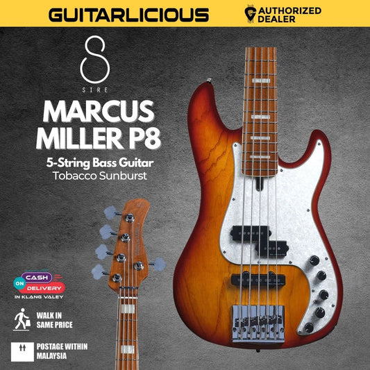 Sire Marcus Miller P8 5-String Bass Guitar - Tobacco Sunburst