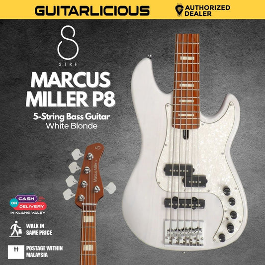Sire Marcus Miller P8 5-String Bass Guitar - White Blonde