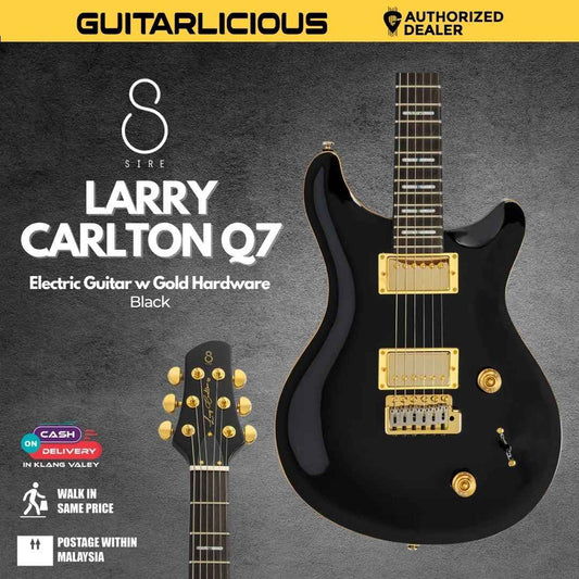 Sire Larry Carlton Q7 Electric Guitar w Gold Hardware - Black