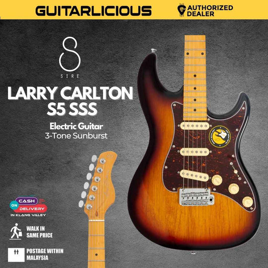 Sire Larry Carlton S5 SSS Electric Guitar - 3-Tone Sunburst