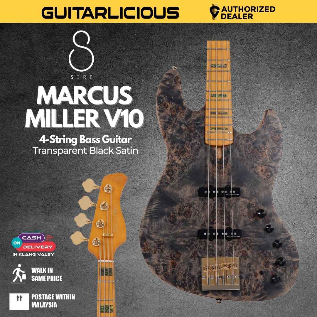 Sire Marcus Miller V10 4-String Bass Guitar - Transparent Black Satin