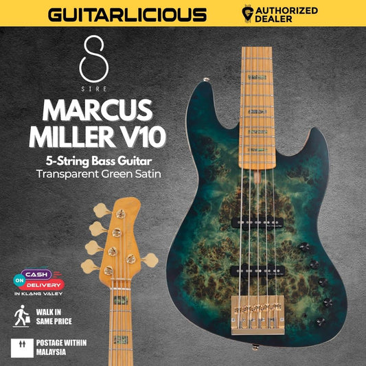 Sire Marcus Miller V10 5-String Bass Guitar - Transparent Green Satin