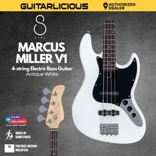 Sire Marcus Miller V1 4-string Electric Bass Guitar - Antique White