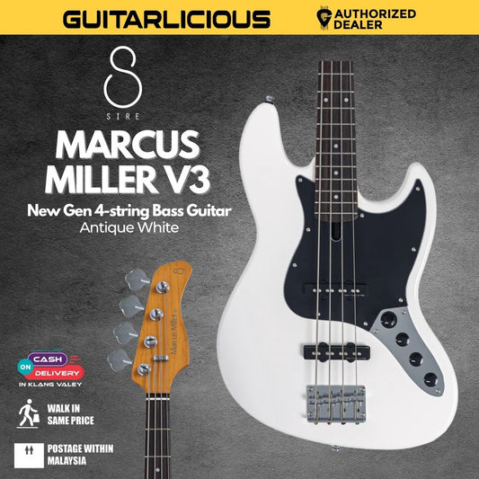 Sire Marcus Miller V3 New Gen 4 String Electric Bass Guitar - Antique White Sunburst