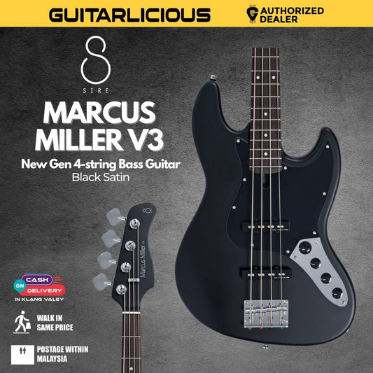 Sire Marcus Miller V3 New Gen 4 String Electric Bass Guitar - Black Satin