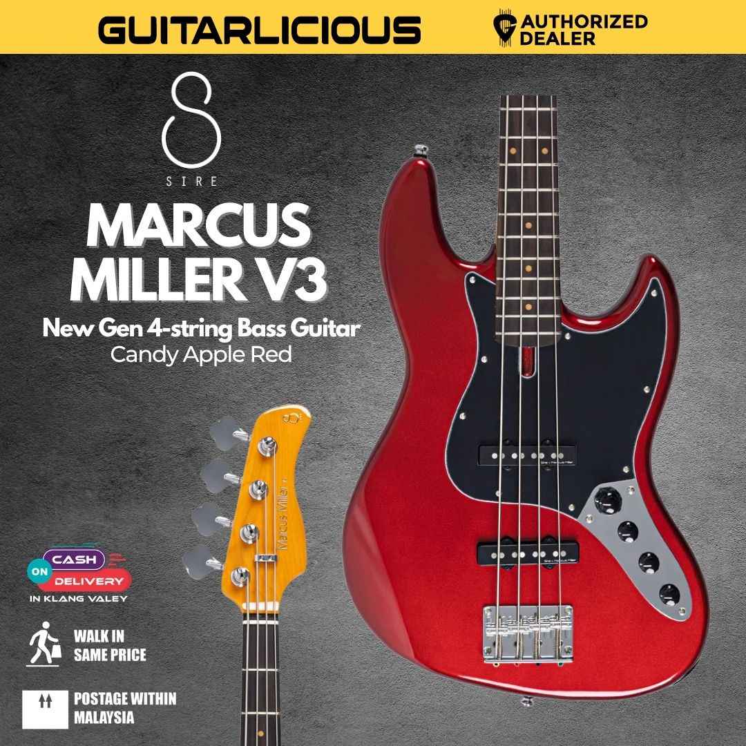 Sire Marcus Miller V3 New Gen 4 String Electric Bass Guitar - Candy Apple Red
