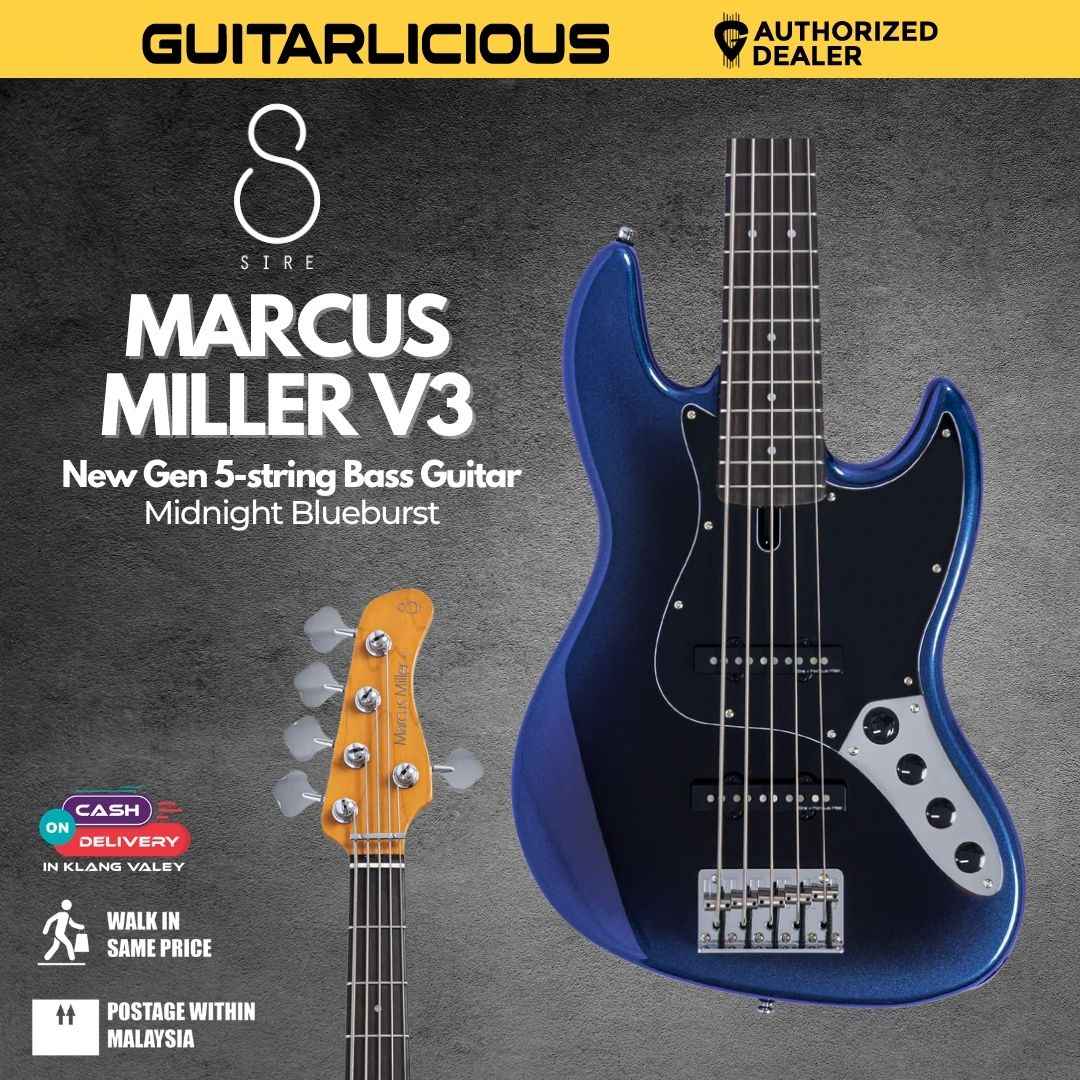 Sire Marcus Miller V3 New Gen 5 String Electric Bass Guitar - Midnight Blueburst