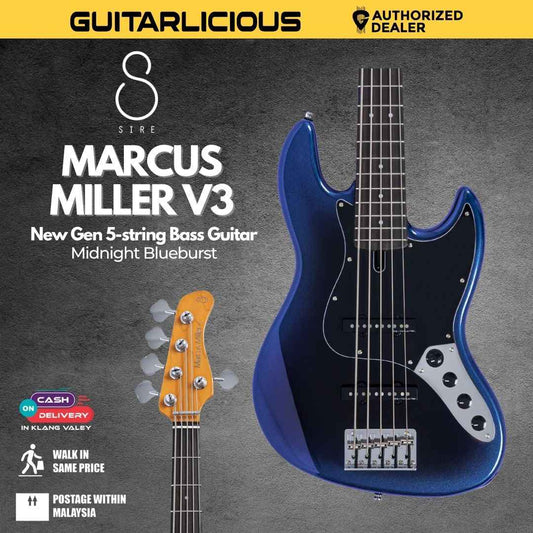 Sire Marcus Miller V3 New Gen 5 String Electric Bass Guitar - Midnight Blueburst