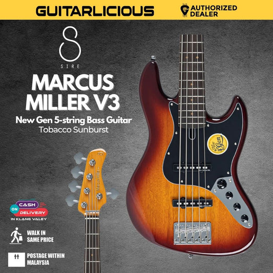 Sire Marcus Miller V3 New Gen 5 String Electric Bass Guitar - Tobacco Sunburst
