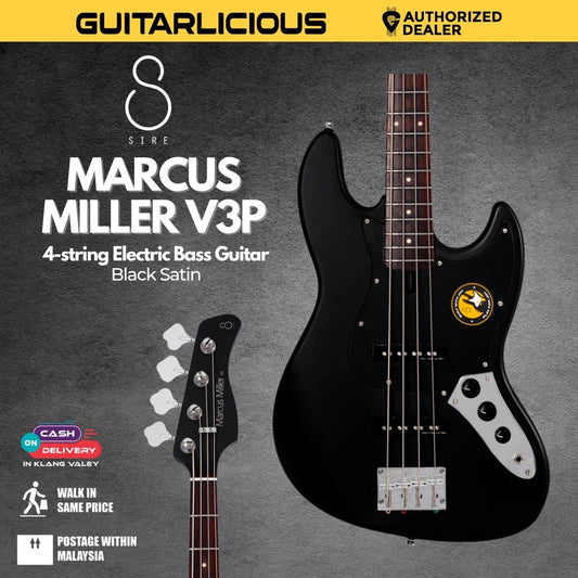 Sire Marcus Miller V3P 4-String Bass Guitar - Black Satin
